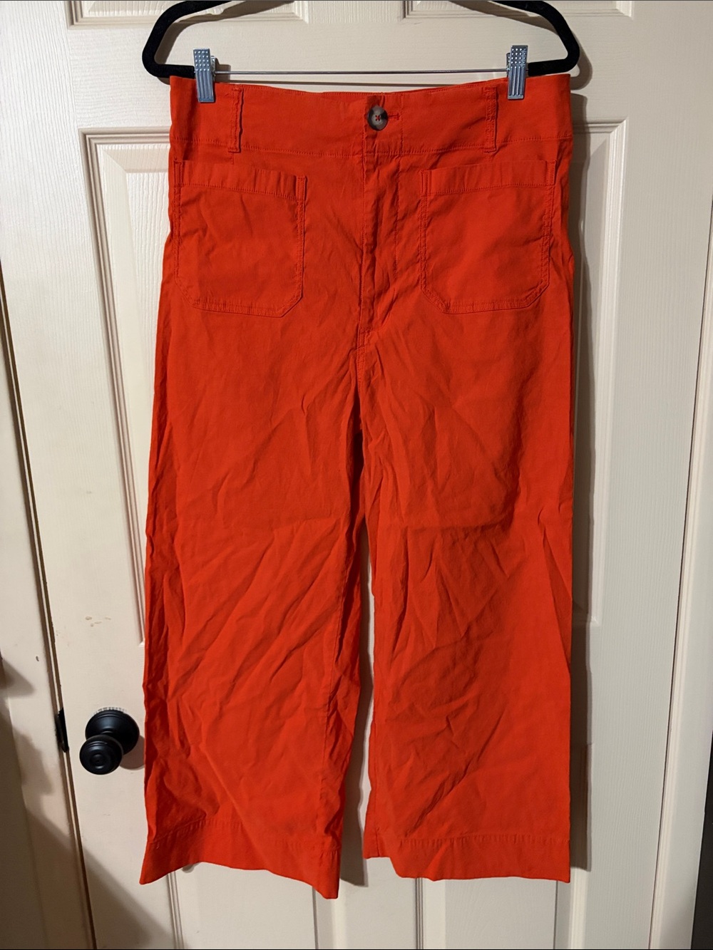 Maeve Colette Bright Orange Wide-Leg Crop Pants